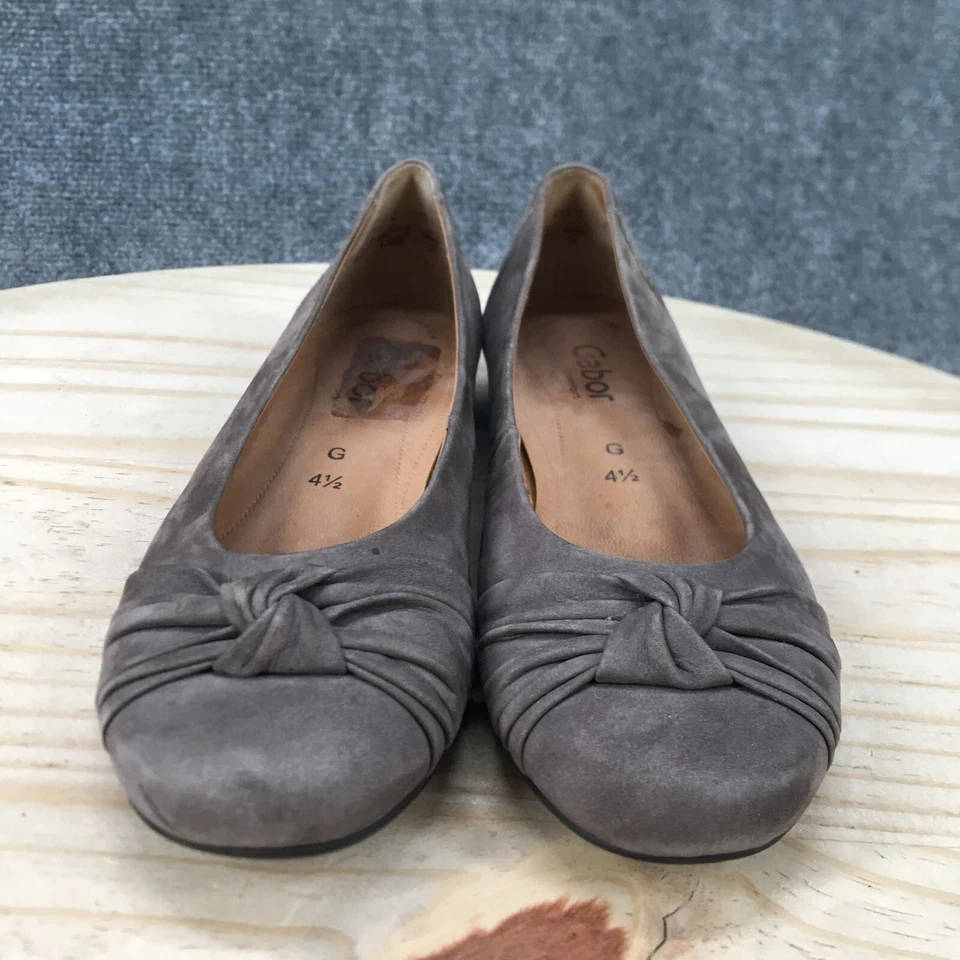 Zapatos Gabor Mujer US7 UK4.5 Informales Sin Cordones Ballet Pisos Gris Cuero Comodidad Foto 4 de 4