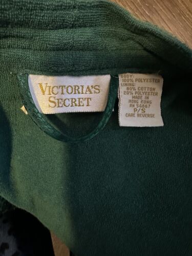 Victoria's Secret Robe Vintage Gold Label Green Satin Belted Women’s Size P/S - Picture 3 of 7