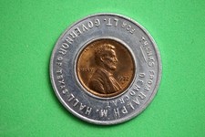 1972 D Lincoln Cent Ralph M. Hall Good Luck Token #M15693