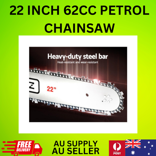 Giantz 62cc Petrol Commercial Chainsaw 22" Bar E-Start Tree Chain Saw 5.2HP - Picture 3 of 4