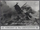 WWII 1941 PEARL HARBOR / USS Arizona Battleship Warship Stamp (2017 St Vincent)