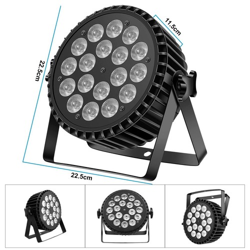 18LED Par Can Stage Lighting RGBW 270W Strobe Beam DMX DJ Disco Party Club Light - Picture 9 of 17