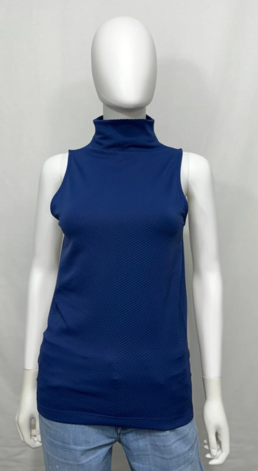 Athleta Flurry Base Layer Tank Top Womens S Navy Sleeveless Turtle Neck
