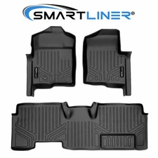 SMARTLINER Custom Fit Floor Mats 2 Row Liner Set 2009-2010 Ford F-150 SuperCab