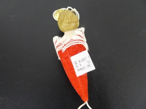 Vintage Kurt S. Adler 3" Porcelain Doll Christmas Ornament Red Hester w Tassel - Picture 6 of 6