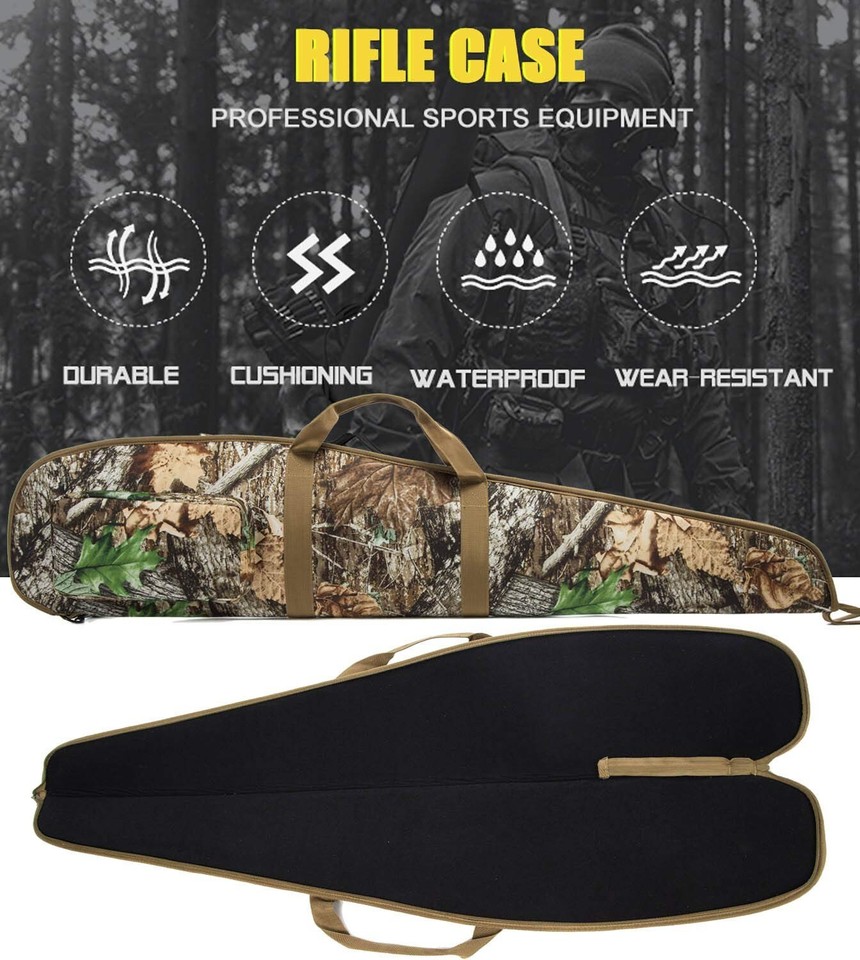 Rifle Case, Water-Resistant Shotgun Case w/Zipper Pocket for Scoped ...