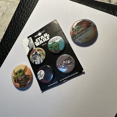 Lot Of 6 Star Wars Disney Button Brooch Pin