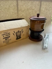 Vintage Mini Chocolate and Chesse Fondue Set by Gailstyn - Unused