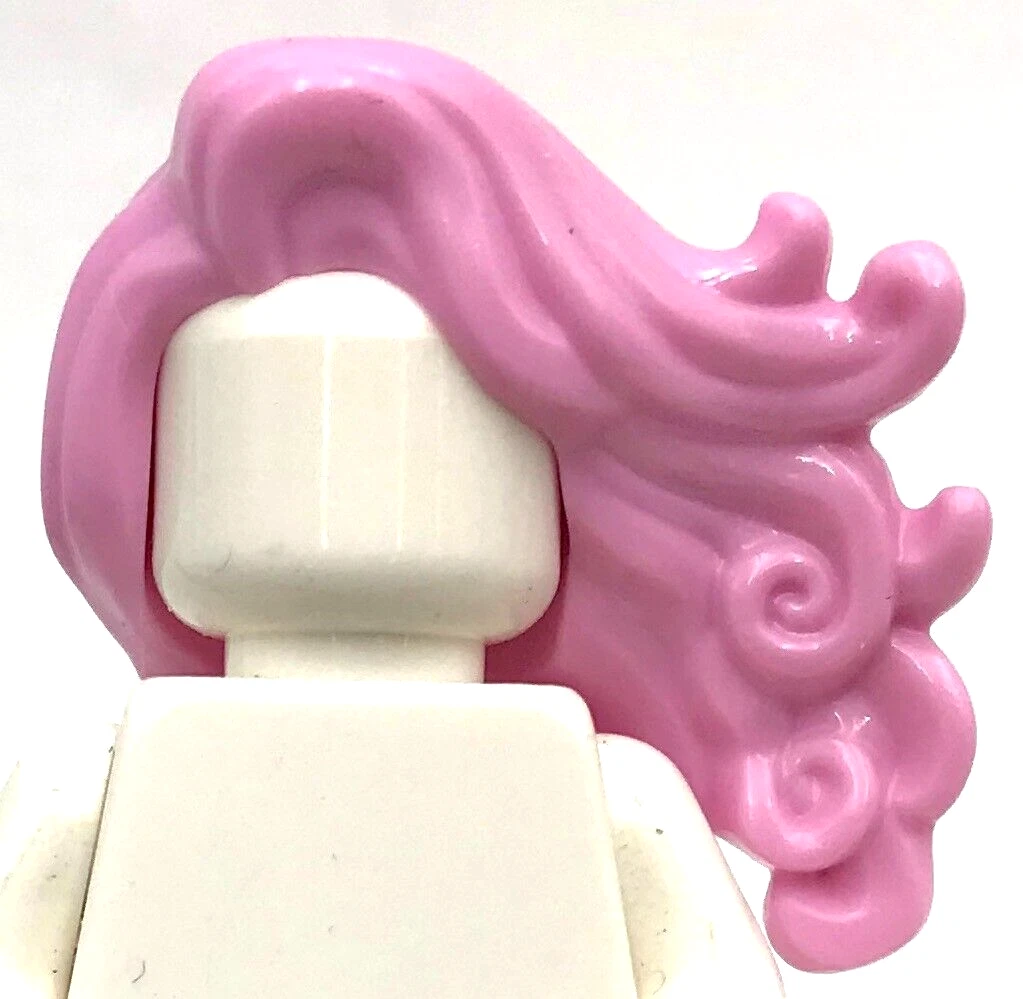 Lego New Bright Pink Minifigure Hair Long Wavy Swept to Left Pieces