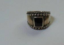 Vintage 925 Sterling Silver Onyx Ring-Size 8