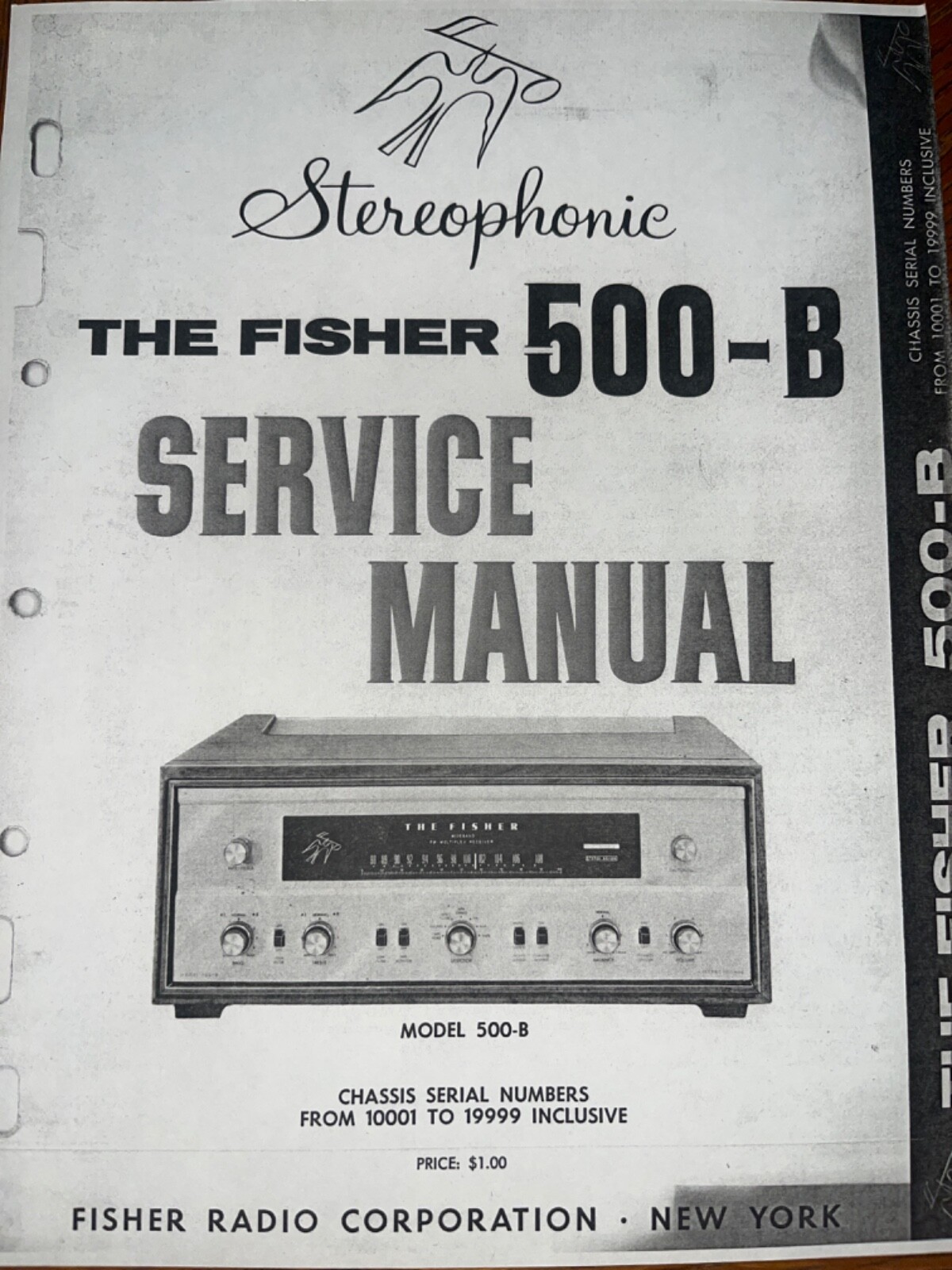 Fisher 500-B Service Manual Stereo Receiver Photocopy