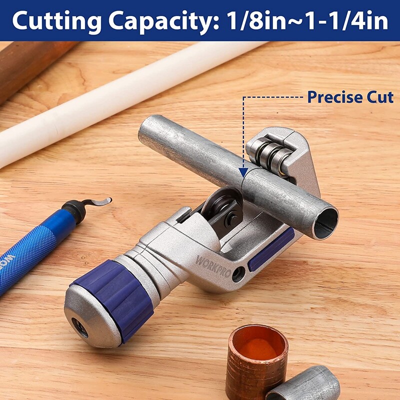 Pipe Cutter Set WORKPRO 3-PIECES Tubing Cutter Set Pipe Cutter with 1/8