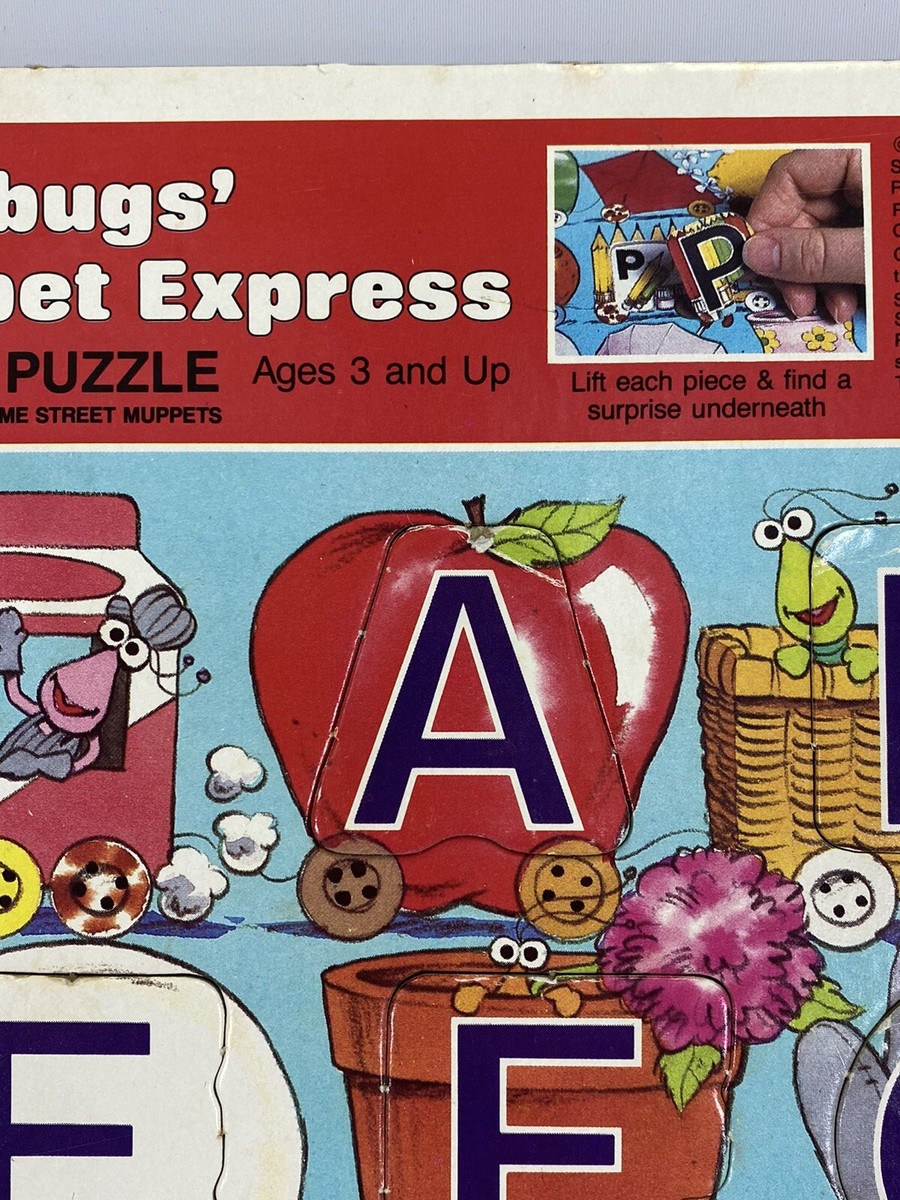 Vintage Sesame Street Twiddlebugs Alphabet Express Cardboard ABC