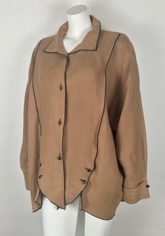Louis Simon for LA Libellule 100% 亚麻 Lagenlook 夹克纽扣 — 第 4/4 张图片
