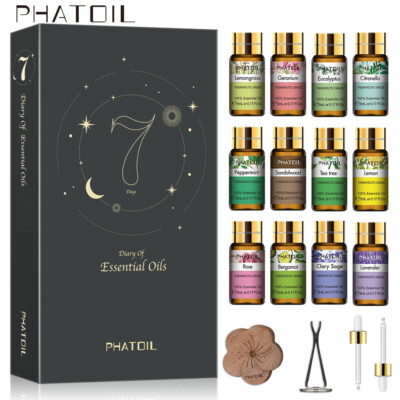 12Pcs 5ml Essential Oil Set Aromatherapy Gift 100% Pure Oils For Diffuser,Skin