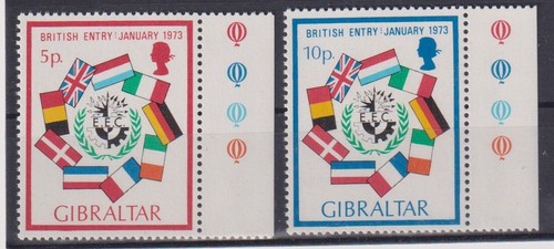 Gibraltar: Nr. 297-298 ** postfrisch / Britischer Beitritt zur EU 1973