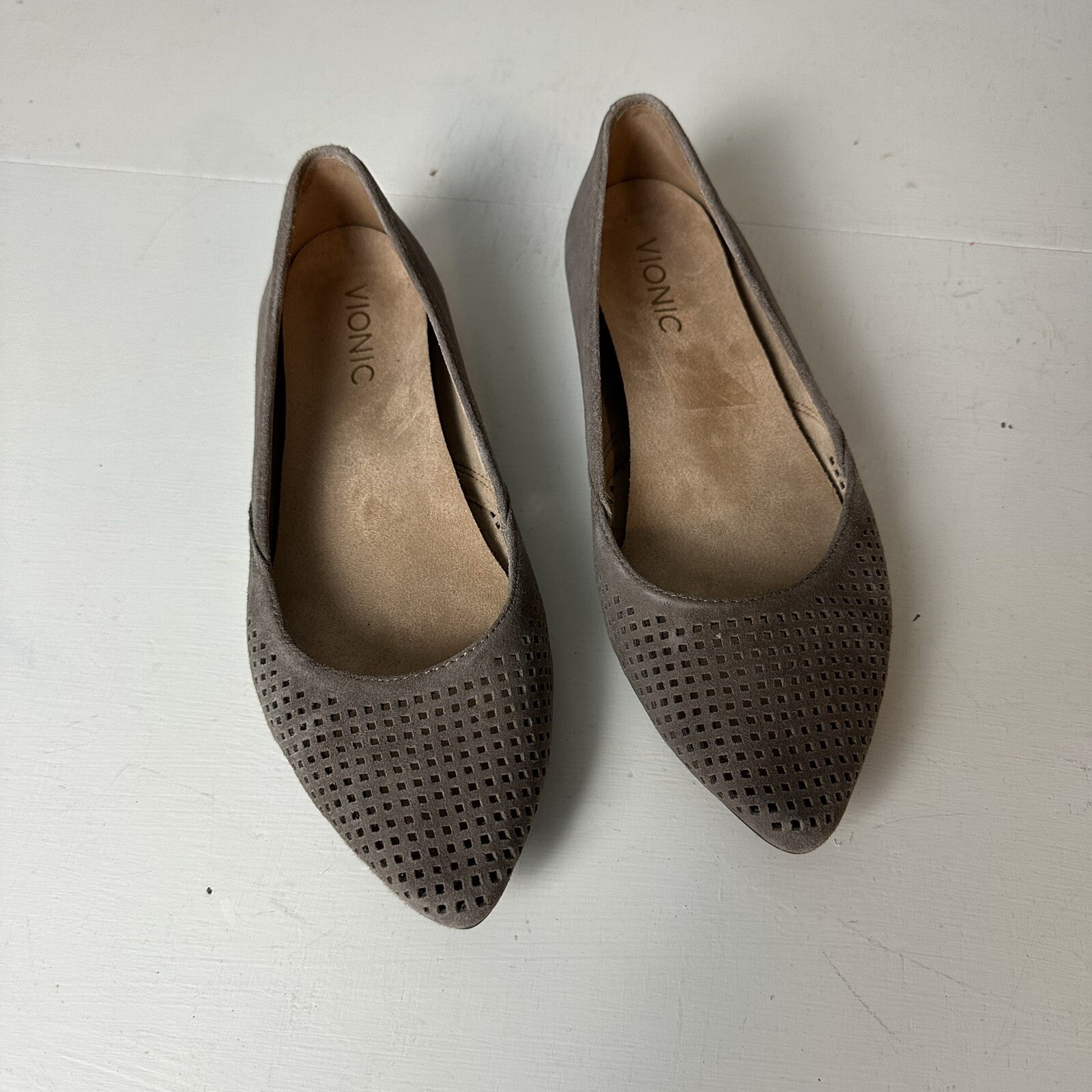 VIONIC- Posey Pointed Toe Flat Perforated Suede C… - image 2
