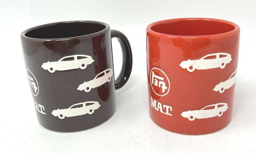 TEQ Toyota Personalized Name Mat Mug Lot of 2 Mugs Brown & Red