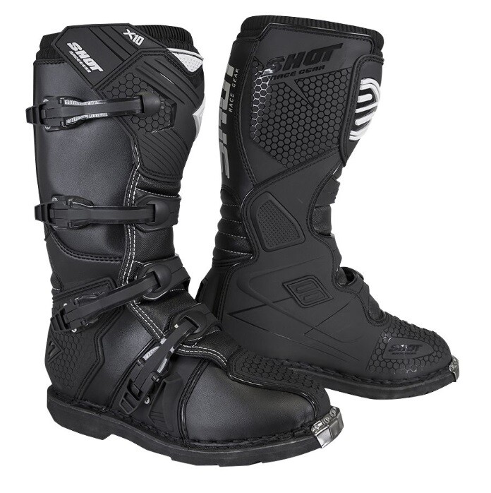 Stivali moto cross enduro Shot X10 2.0 nero black Husqvarna Ktm Sherco Swm