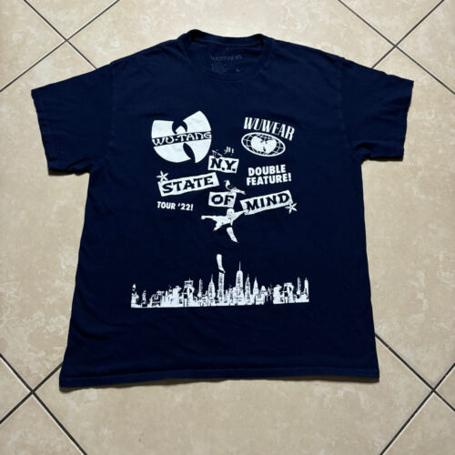 2022 Wu Tang Clan Nas NY State Of Mind Concert Tour Promo T-Shirt Large Wu Wear