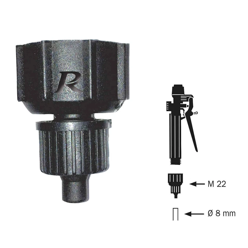 Adaptateur connecteur de poignée et lance de pulvérisateur pour tuyau 8 mm - Photo 1/1