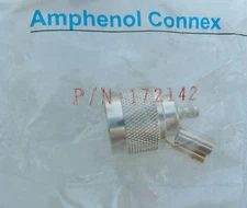 AMPHENOL CONNEX 172142 RF COAXIAL CONNECTOR ADAPTER STRAIGHT CRIMP PLUG NEW