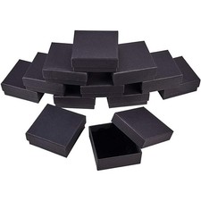 12Pcs Kraft Paper Cardboard Jewelry Boxes Ring/Earring Box