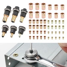 58pcs Manual Rivet Nut Tool Kit Adapter Carbon Steel Threaded Insert Nutsert Set
