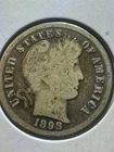 1898 Barber Dime 90% Silver  Good Condition  Scratch Reverse  Great Book Filler
