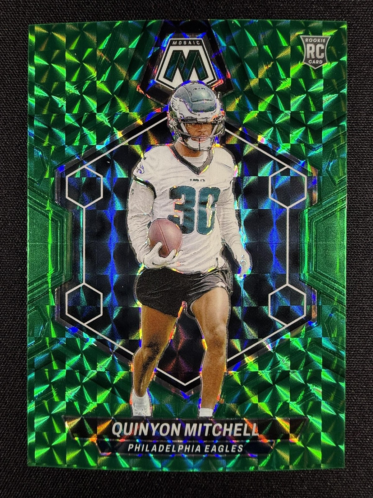 2024 Panini Mosaic #322 Quinyon Mitchell Mosaic Green Rookie