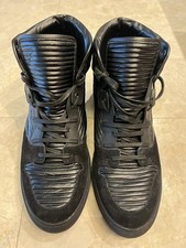 Balenciaga Black Leather Cotes Pleated High Top Men’s Sneakers Size 42