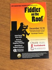 2012 FIDDLER ON THE ROOF STAGE PROGRAM TORONTO RANDOLPH THEATRE MAINSTAGE