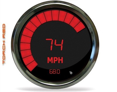Intellitronix MS9222R LED Digital/Bargraph Memory Speedometer 3-3/8'' Chrome Red