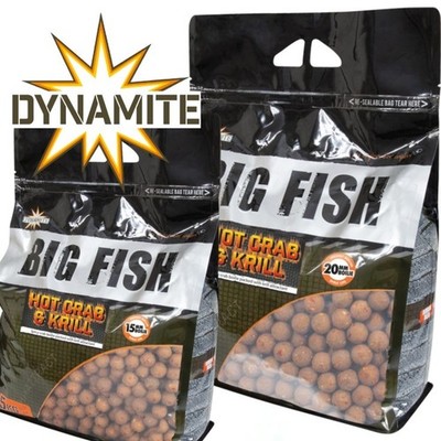 Dynamite Baits Big Fish Hot Crab & Krill Boilies 5kg Karpfenangeln - 15/20mm
