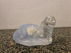 Fenton Hand Painted Glass Lamb Figurine Snowflake Design Signed V Van Zile