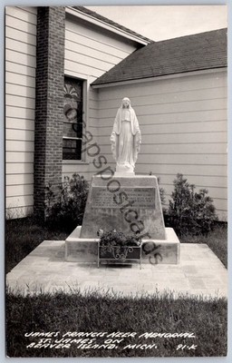 K53/ Beaver Island St James Michigan RPPC Postcard c50s Neer Memorial  314