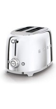 Smeg 50's Style 4 Slice Toaster (2 Long Slot) Polished Stainless Steel Silver