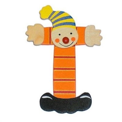 Bartl 105150 - Buchstabe Clown T 9 cm groß aus Holz Dekoration NEU