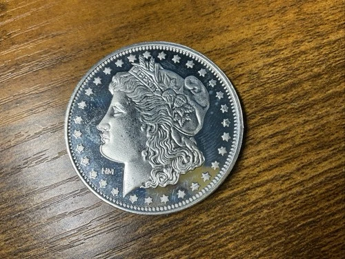 1 oz Silver  Morgan Dollar Design Round .999 Fine BU
