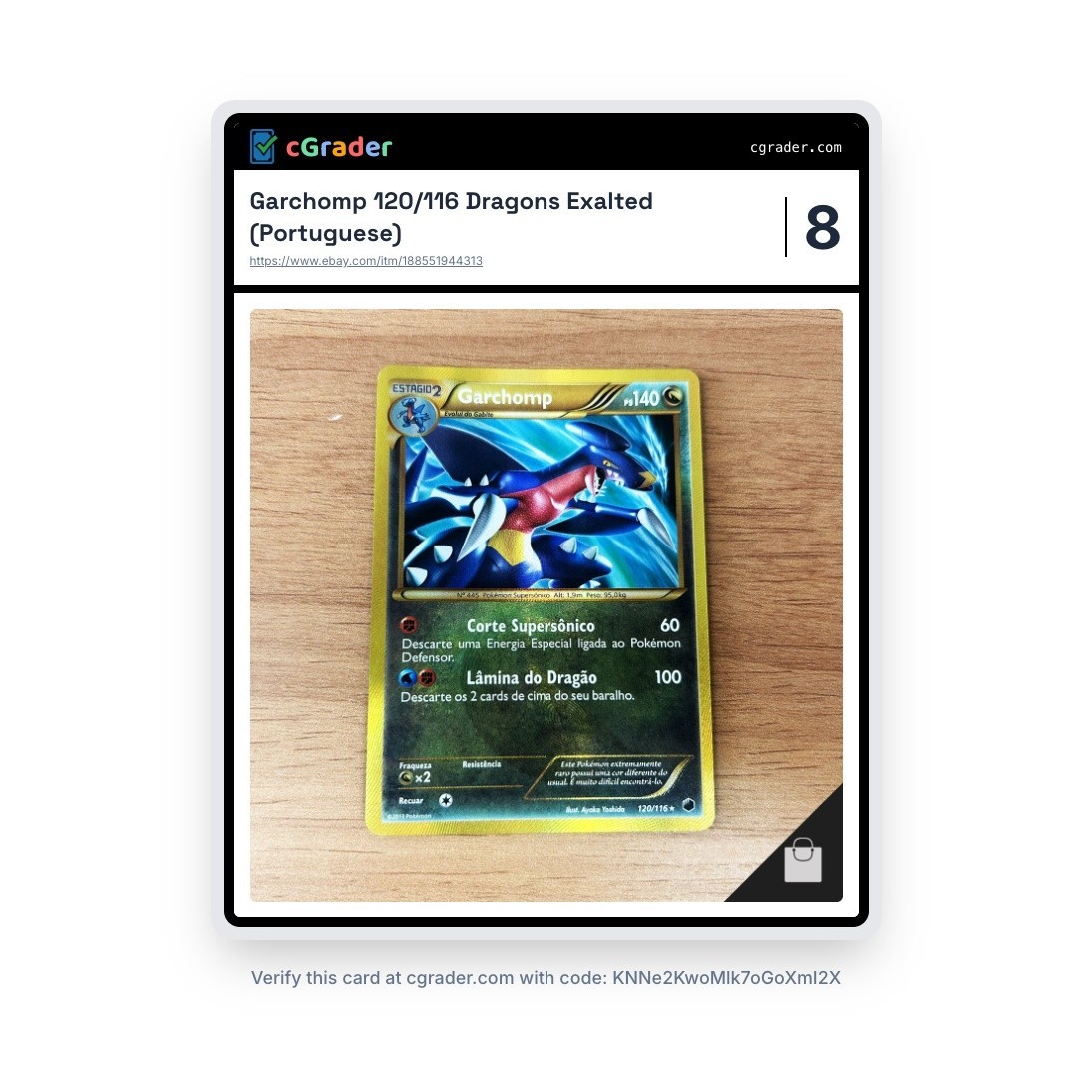 Garchomp 120/116 Plasma Freeze Pokemon Brazilian Pack Fresh Card Near Mint LP/NM