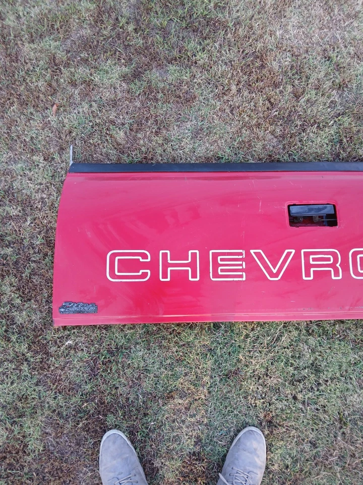 95 CHEVY SILVERADO 3500 FLEETSIDE CONJUNTO PORTÓN TRASERO COMPLETO ROJO Foto 3 de 4