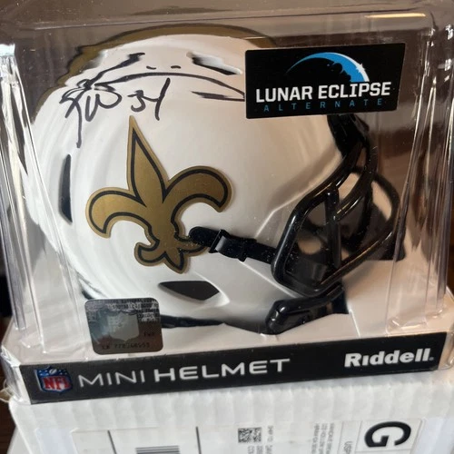 Ricky Williams Signed New Orleans Saints Lunar Eclipse Mini Helmet, Beckett COA