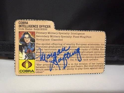 GI JOE: COBRA  Baroness FILE CARD Signed By Voice Actor Morgen Lofting