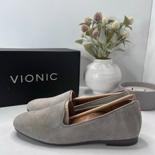 Vionic Willa Slip-on Suede Slip On Flat Dark Taupe Women 6M Tried On