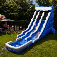 Commercial Inflatable Water Slide Blow Up Slide With Blower 22ft Blue Marble