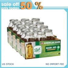 Ball Half Gallon Mason Jars Wide Mouth 24pk, 64oz Canning Jars with Lids and Rin
