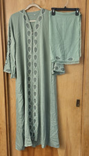 Traditional Cultural Robe Gown Dress Matching Sari Saree Green New Size 52