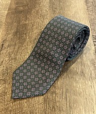 BROOKS BROTHERS Makers Merchants Neck Tie Green with Geometrics 100 Silk 60
