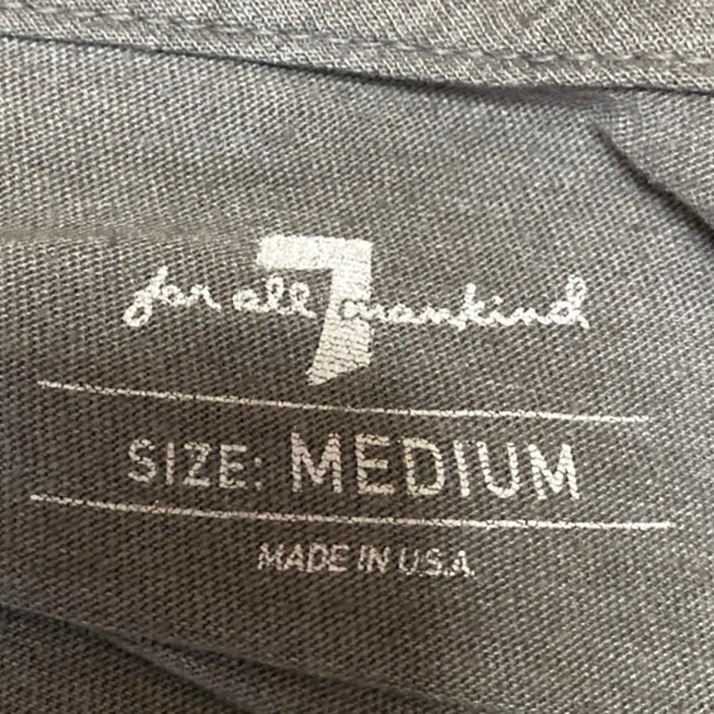 Camiseta Top 7 For All Mankind Para Hombres Gris Cuello Redondo Manga Corta Gráfica Talla M Foto 3 de 4