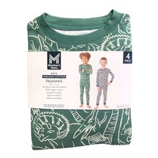 Member's Mark Boys Organic Cotton Pajamas 4-Piece, 100 Organic Cotton 2T
